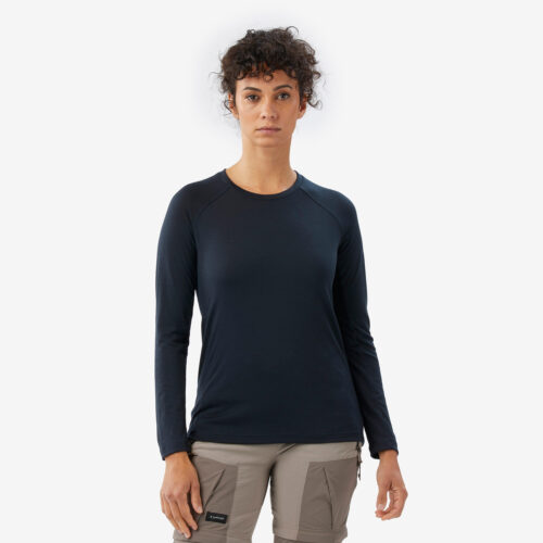 Merinoshirt Damen langarm - Merino Resist blau