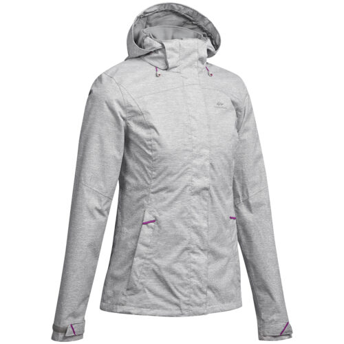 Regenjacke Damen wasserdicht Wandern - MH100 grau
