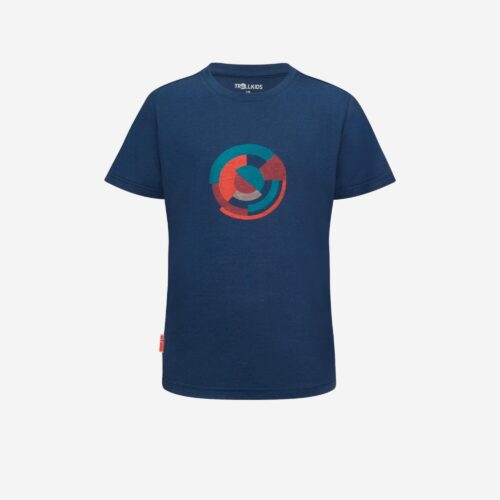 Trollkids Merinoshirt Kinder Jungen kurzarm - Sandefjord blau