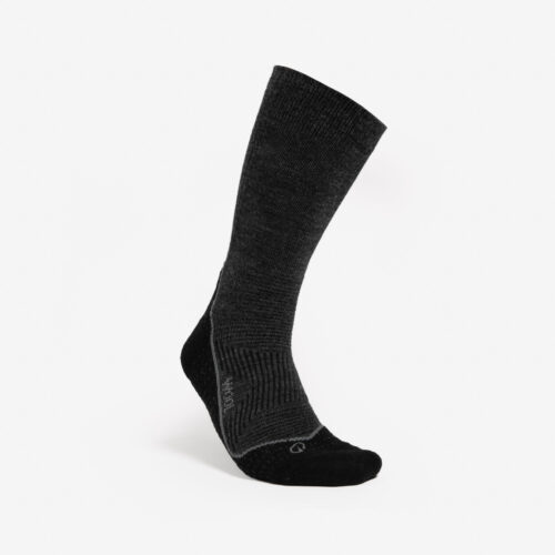 Trekkingsocken Damen/Herren hoch Wolle - Trek 900 schwarz