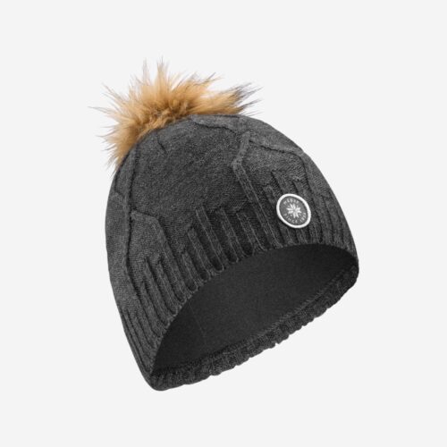Skimütze Erwachsene Zopfmuster - Fur Virgin dunkelgrau