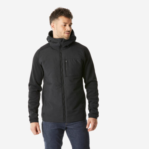 Sweatjacke Herren Wandern - NH500 Hybrid schwarz