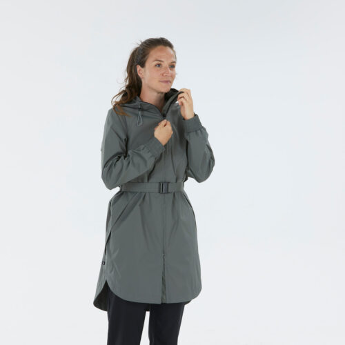 Regenjacke Damen wasserdicht lang Wandern - Raincut khaki
