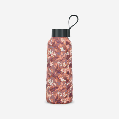 Trinkflasche Edelstahl Schraubverschluss Wandern - 100 1 l Blumen/Karneol