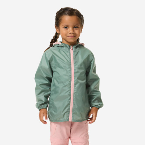 Wanderjacke Kinder wasserdicht - MH100 Zip Kid khaki