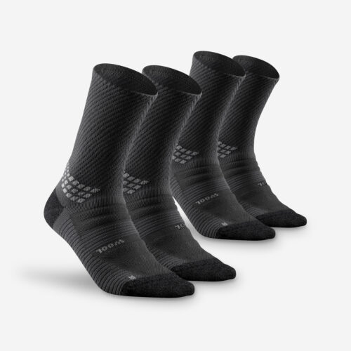 Wandersocken Damen/Herren hoch Wolle 2er-Pack - Hike 900 grau