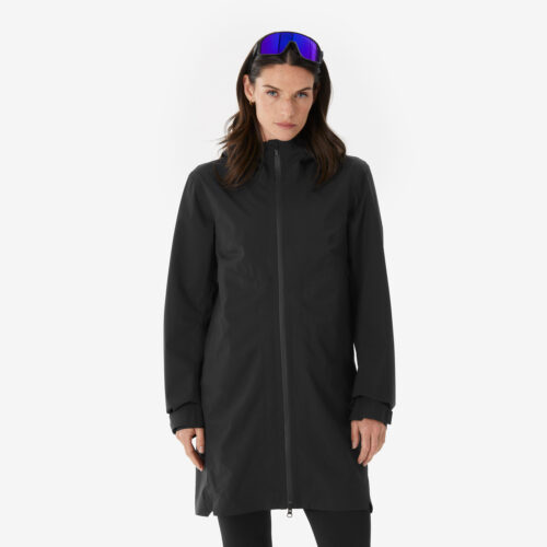 Wanderjacke Damen wasserdicht leicht lang Wandern - MH100 schwarz