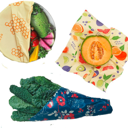 Bees Wrap Bienenwachstuch 3er-Pack Medium multiprint 25 x 27,5 cm - Lebensmittelbehälter / Vorratsdosen von BeesWrap