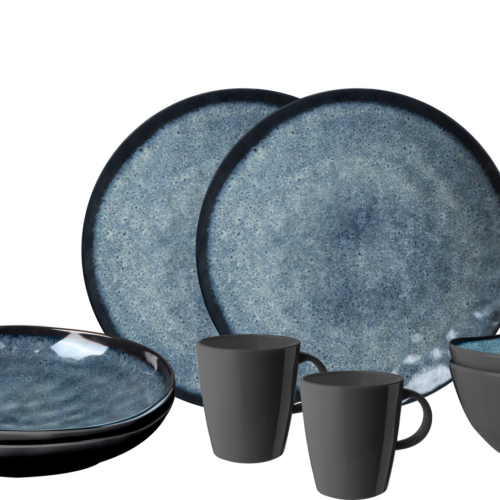 Brunner Tete-a-Tete Geschirr-Set venetian 8-tlg. für 2 Personen - Kunststoff und Melamin Geschirr-Sets