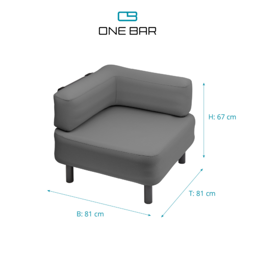 One bar Grundelement 1 Hocker Gestell - Polster & Sitzauflagen
