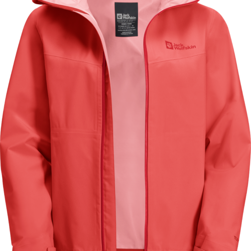 Jack Wolfskin Highest Peak 3 Layer Hardshell Regenjacke rot XL - Damenjacken
