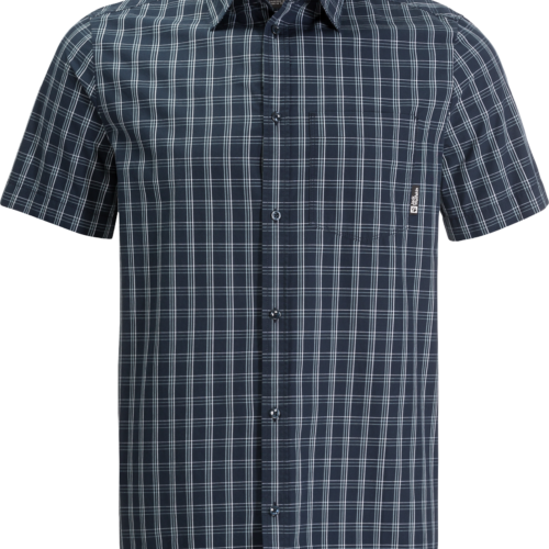 Jack Wolfskin Hot Springs Shirt Herren Kurzarmhemd dunkelblau M - Herrenshirts, -hemden & -pullover