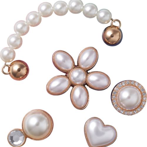 Crocs Jibbitz Dainty Pearl Jewelry Schuhanstecker 5er Pack gold - Handschuhe, Gürtel & Sonstiges