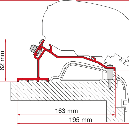 Fiamma Adapter Halterung Kit F65 / F80 für Hobby Premium Ontour - Markisenadapter
