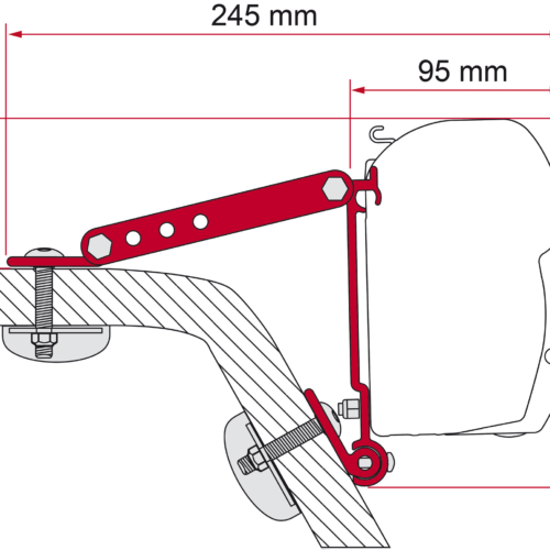 Fiamma Adapter Halterung Kit Wall Adapter F45 / F70 - Markisenadapter
