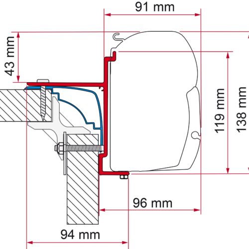 Fiamma Adapter Laika Ecovip Markisenadapter für Fiamma F45 - Markisenadapter