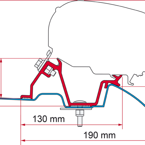 Fiamma Adapter Halterung F65 Eagle 400 für MB Sprinter H2 / VW Crafter - Markisenadapter