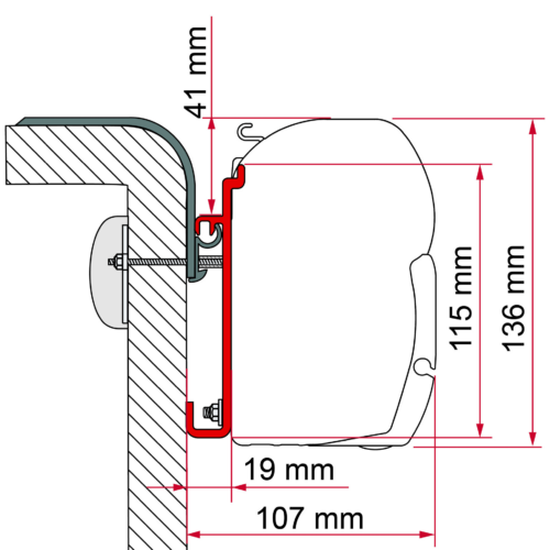 Fiamma F45 Rapido Markisenadapter 400 cm - Markisenadapter