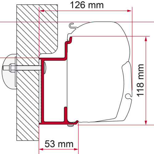 Fiamma Markisenadapter Eura Mobil Karmann Wandmontage - Markisenadapter