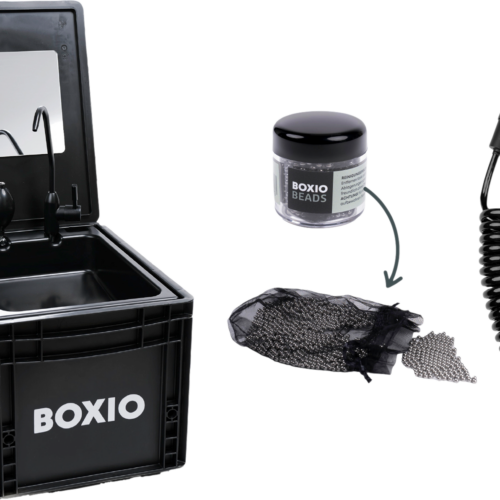 Boxio Wash Plus Mobiles Waschbecken Starter Set bestehend aus Boxio Wash / Shower / Beads / Mirror - Waschbecken