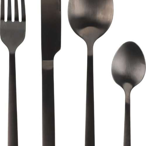 Berger Edelstahl Besteck-Set schwarz matt 16-tlg. für 4 Personen - Campingbesteck