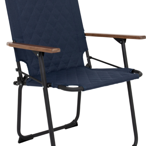 Bo-Camp Jefferson XL Industrial Klappstuhl mit Bambus-Armlehnen blau - Klappstühle