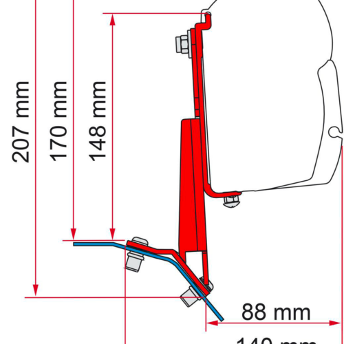 Fiamma F45 Kit Ford Custom - Markisenadapter