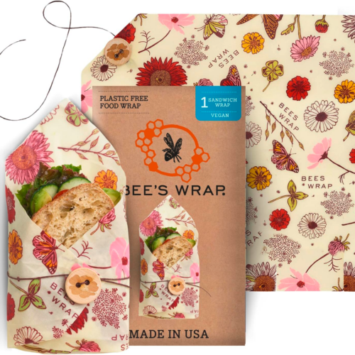 Bees Wrap Pflanzenwachstuch Vegan Meadow Magic für Sandwiches - Lebensmittelbehälter / Vorratsdosen von BeesWrap