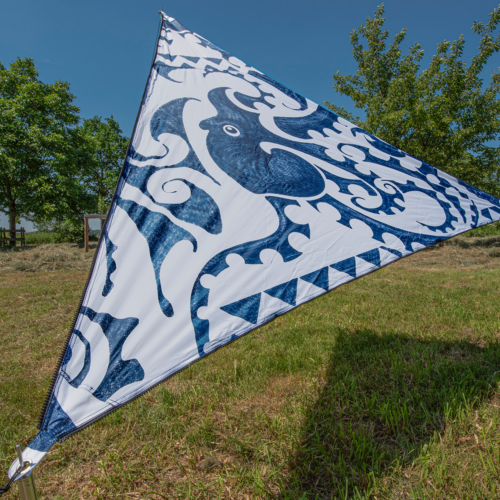 Bent Zip-Canvas Sonnensegel Neuseeland Design Oktopus Druck/RV Schwarz - Pavillons & Tarps