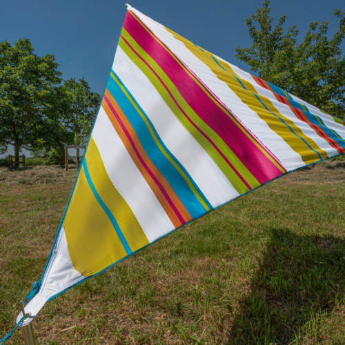 Bent Zip-Canvas Sonnensegel Karibik Design Weiß gestreift - Pavillons & Tarps