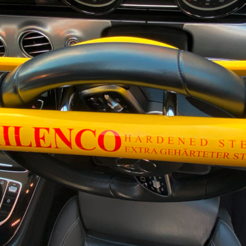 Milenco Hochsicherheits-Lenkradschloss High Security Steering Wheel Lock + Yellow with Pad and Bag - Wegfahrsperren