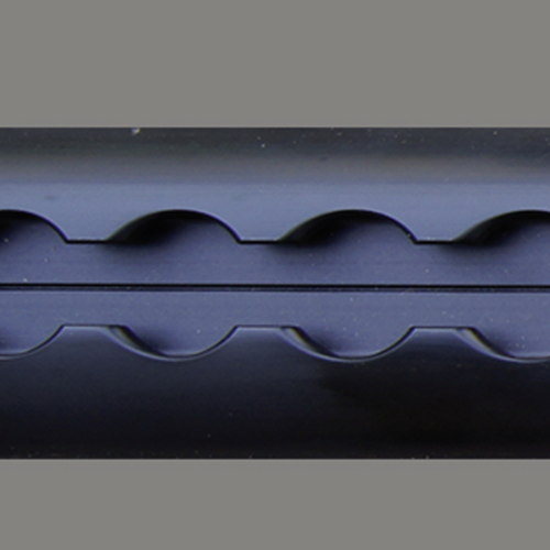 Alu-Zurrschiene halbrund (2000 x 50 x 11,5 mm) eloxiert schwarz C35 - Ladungssicherung & Befestigung von Zurrschienen.com