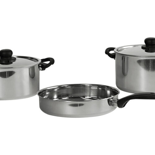 Berger Edelstahl Topf-Set mit Deckel 5-tlg. stapelbar - Kochgeschirr-Sets