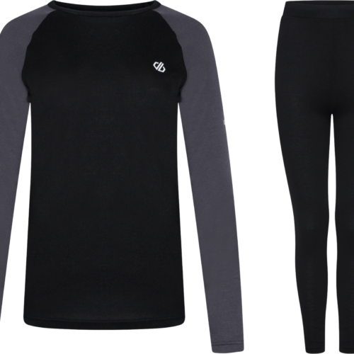 Dare2b Exchange IV Damen Thermo-Baselayer Set 2 teilig schwarz 38 - Damenshirts, -blusen & -pullover von Dare 2b