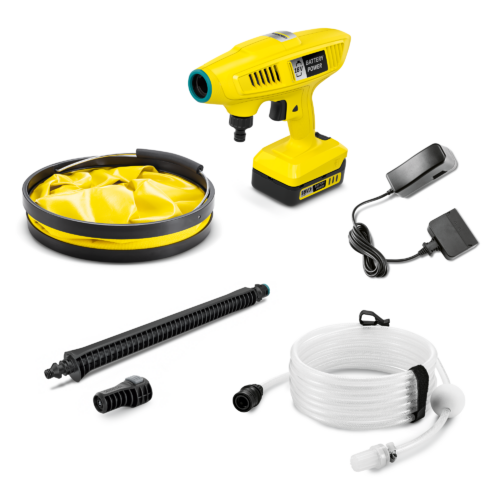 Kärcher Akku-Mitteldruckreiniger KHB 4-18 Plus Battery Set inklusive Ansaugschlauch / 18-V-Wechselakku / Ladegerät  21 bar - Gartengeräte