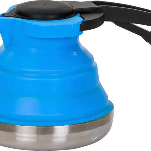 Berger Falt-Wasserkessel Edelstahl blau 1,2 Liter gefaltet 6 cm hoch - Wasserkessel