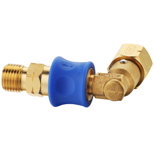 Cadac Quick Release Kupplungsstück mit Schnellkupplung für Gasgrill Schlauch D4 Anschluss Frankreich 90 Grad Winkel - Gasadapter und -kupplung von Cadac Dometic