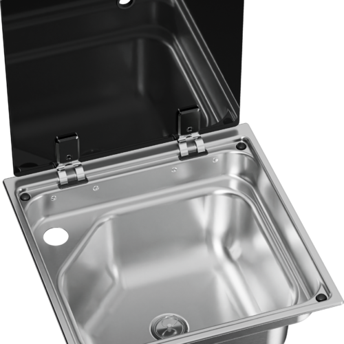 Dometic Spülbecken eckig CVS1350G mit Glasabdeckung - Spülbecken