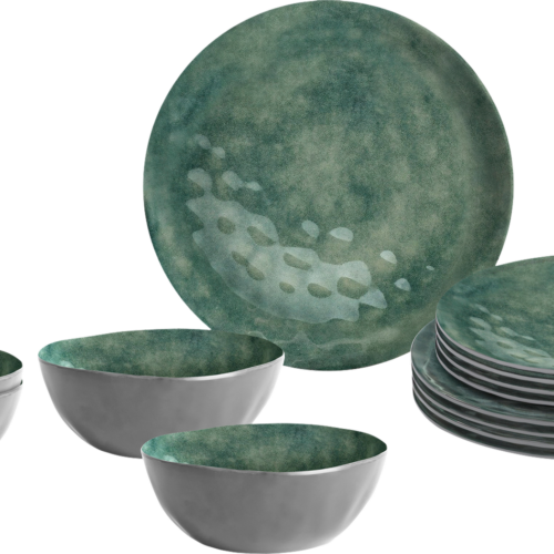 Brunner Midday Venetian Geschirr-Set 12-tlg. sea green für 4 Personen - Kunststoff und Melamin Geschirr-Sets