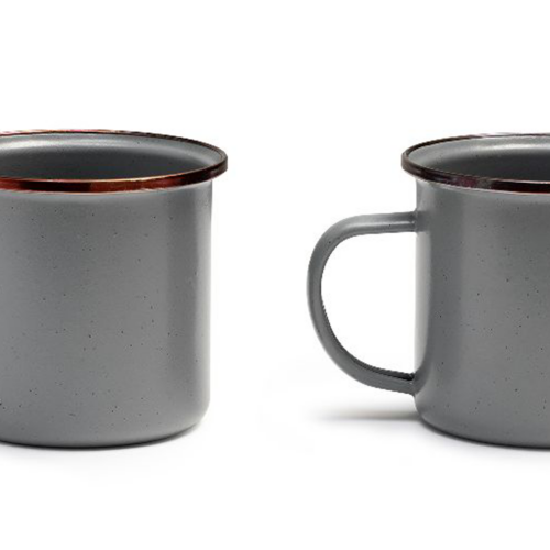 Barebones emaillierte Tassen-Set Enamel 2 teilig stone grey - Becher & Tassen