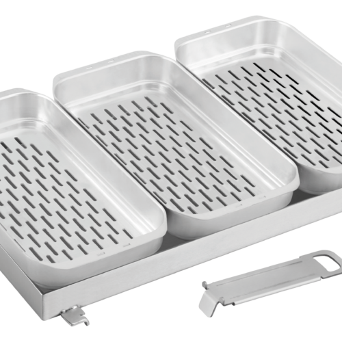 Enders Edelstahl Pfanne und Körbe Set 4-teilig für Gasgrill Urban II und Explorer II - Grillroste, Pfannen und Platten