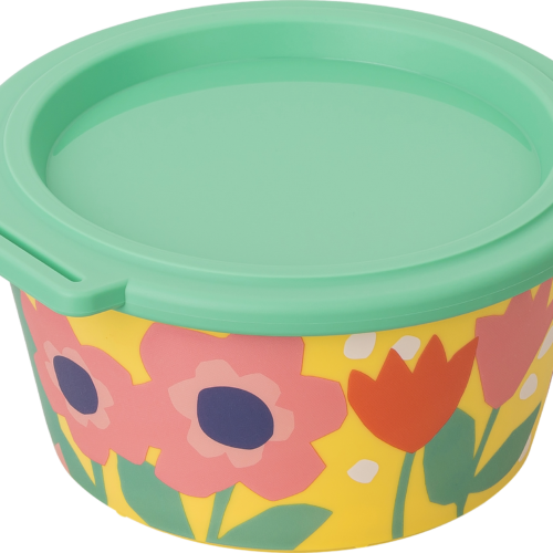 Koziol Schale mit Deckel Nora Box 700 ml Blooms strong yellow/mid green - Schüsseln & Schalen