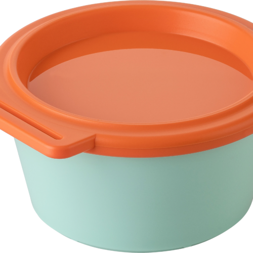 Koziol Schale Nora Box mit Deckel 250 ml sweet green/strong coral - Schüsseln & Schalen