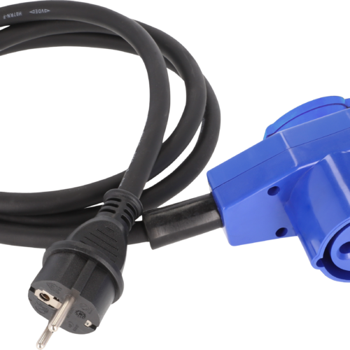 Berger Adapterleitung CEE-Winkelkupplung 3-polig und Schutzkontakt-Kupplung mit Schutzkontakt-Stecker 1,5 m - CEE-Kabel