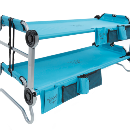 Disc-O-Bed Kid-O-Bunk Kinder Camping Stockbett inkl. Seitentaschen blau / silber - Feldbetten