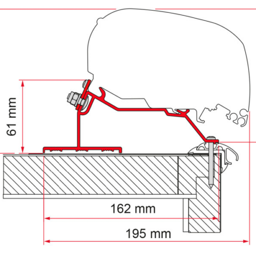 Fiamma Caravan Roof Markisenadapter für Fiamma F80/F65 320 cm - Markisenadapter
