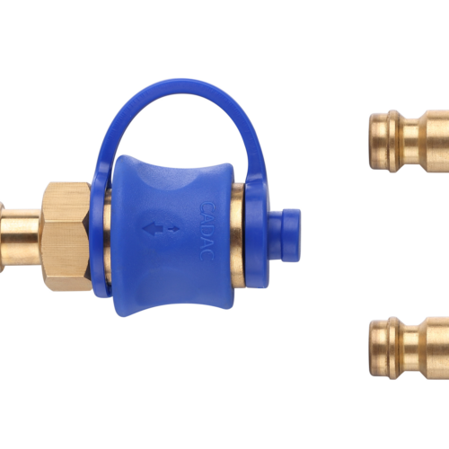Cadac Quick Release 2 Kupplungsstück mit Doppelkupplung für Gasgrill Schlauch gerade - Gasadapter und -kupplung von Cadac Dometic