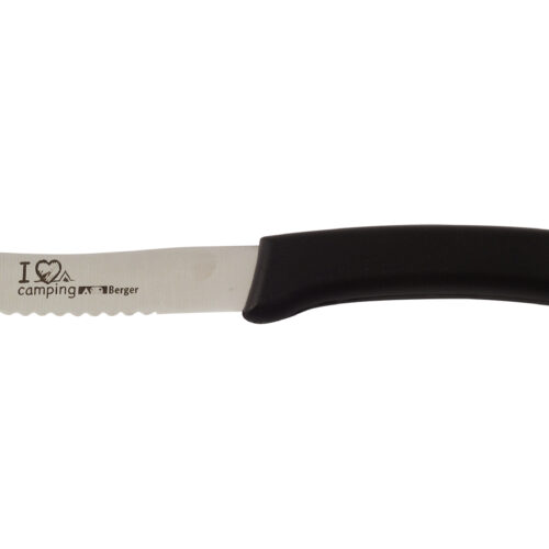 Berger Frühstücksmesser I Love Camping schwarz - Campingbesteck