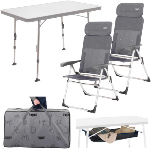 Crespo AL/213-CT Komplettset 5tlg Tisch + 2 Stühle - Klappstühle