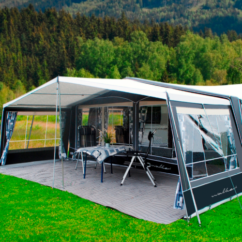 Walker Atrium-300 Vorzelt Anthrazit Glasfiber MAX 990 Umlaufmaß 976-1005 cm - Wohnwagenvorzelte